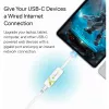 Techly Adaptador de USB 3.1 Type-C para RJ45 Gigabit Ethernet, branco