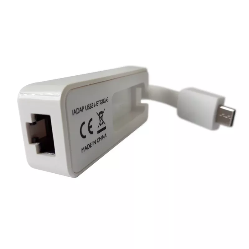 Techly Adaptador de USB 3.1 Type-C para RJ45 Gigabit Ethernet, branco
