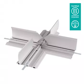 Proteção de cabos Dataflex Addit - ligação em cruz 472, proteção de cabos, prateado, alumínio, 500 kg, 2 cm, 260 mm
