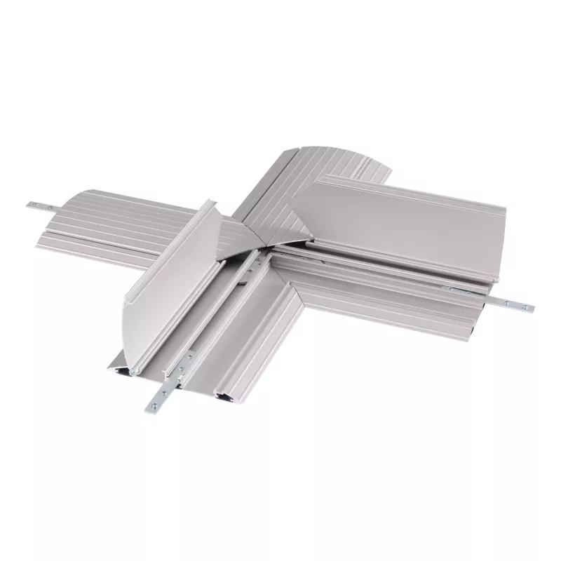 Proteção de cabos Dataflex Addit - ligação em cruz 472, proteção de cabos, prateado, alumínio, 500 kg, 2 cm, 260 mm
