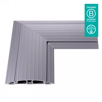Passa-cabos Dataflex Addit - ligação de canto 482, prateado, alumínio, 500 kg, 2 cm, 203 mm, 305 mm