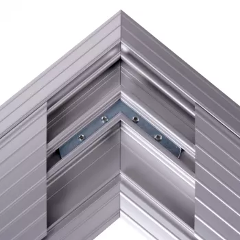 Passa-cabos Dataflex Addit - ligação de canto 482, prateado, alumínio, 500 kg, 2 cm, 203 mm, 305 mm