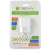 Adaptador de ficha italiano Techly com 1 porta USB 5V / 2,1A branco IPW-USB-21EC