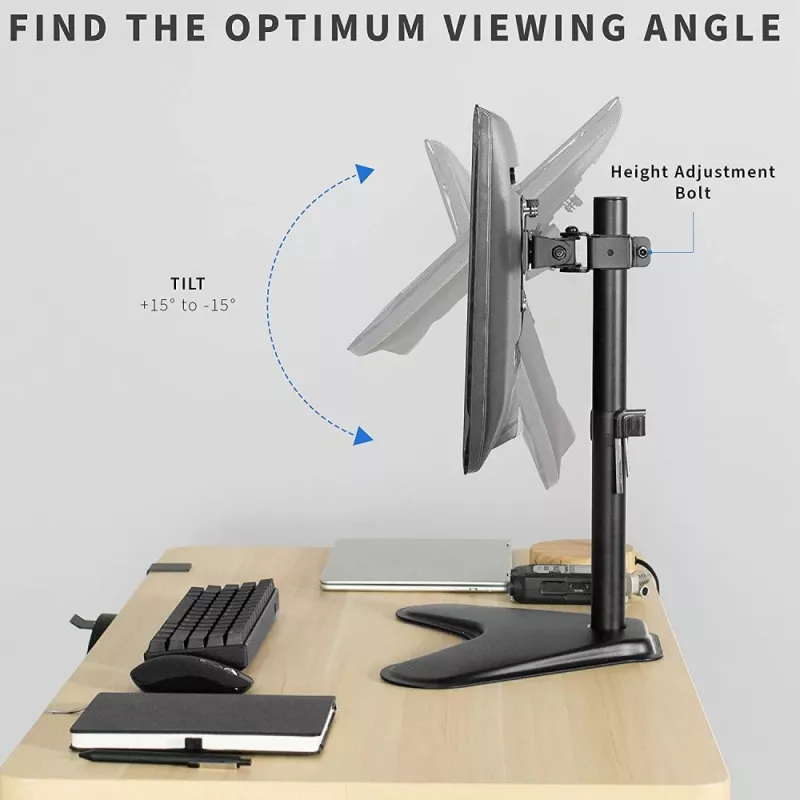 Suporte de monitor Techly ICA-LCD 2500 68,6 cm (27 polegadas) secretária preto