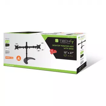 Suporte de secretária Techly para 2 monitores 13-27 polegadas com base h.400m ICA-LCD 3410 68,6 cm (27 polegadas) preto