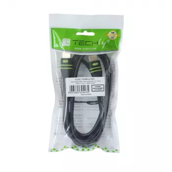 Cabo HDMI High-Speed Techly 2 m com Ethernet A/A M/M ferrite ICOC HDMI-FR-020