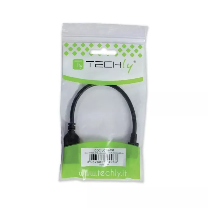 Cabo OTG USB2.0 Techly A fêmea / Micro-B macho 0,2 m ICOC UOTG-194