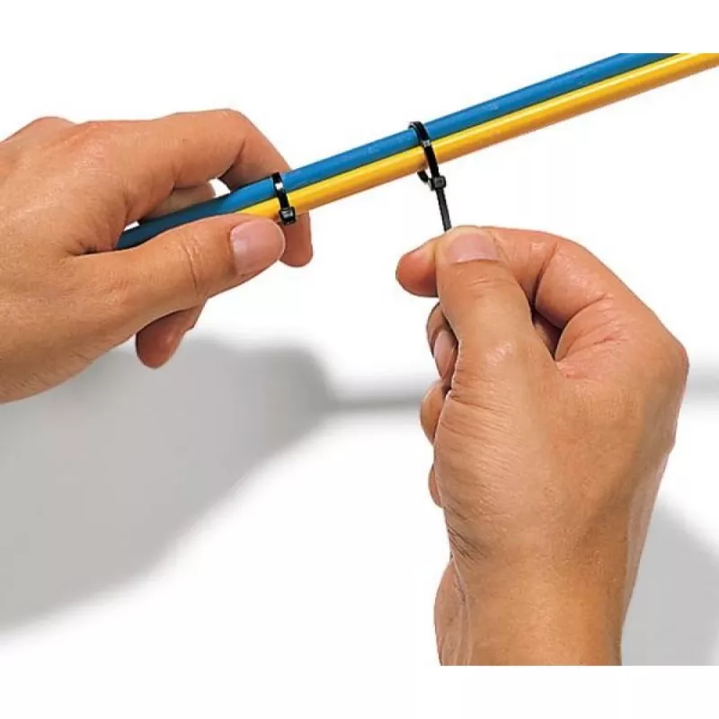Techly ISWT-14235-BK Abraçadeiras de nylon, 142 x 3,5 mm, 100 unidades, preto