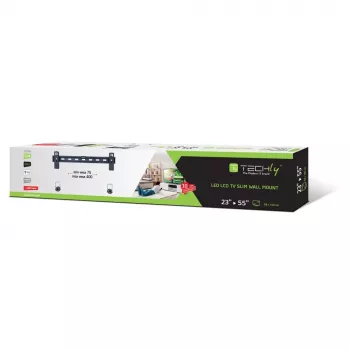 Suporte de parede Techly 23-55 fixo fino para LED TV LCD preto ICA-PLB 139M