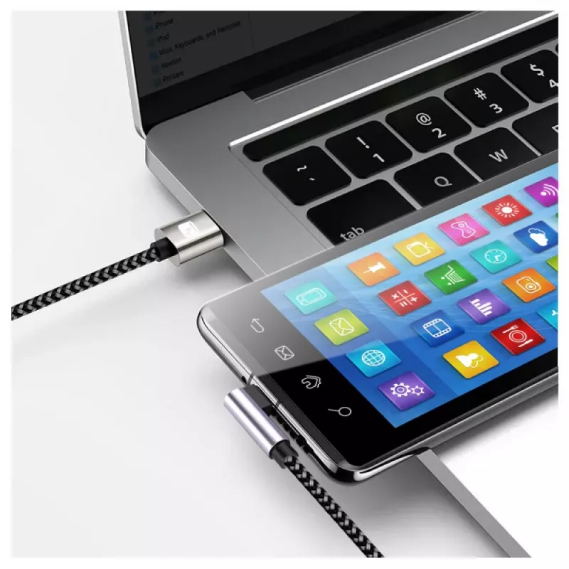 Cabo USB Techly ICOC MU2AC9-005-AL USB 2.0 0,5 m USB A USB C preto, cinzento