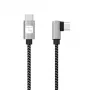 Cabo Techly USB-C macho 2.0 / USB-C macho angular 3A 1 m alumínio