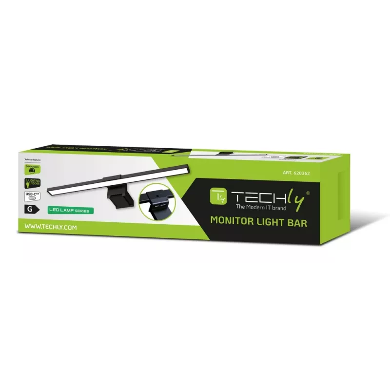 Lâmpada de monitor Techly I-LAMP-DSK11 preto 66 250 lm