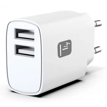 Techly IPW-USB-12W2A Carregador para dispositivos móveis Auscultadores, Altifalante portátil, Powerbank, Smartphone, Tablet Branco AC Interior