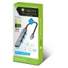 Techly IUSB32-HUB4C-3U2SLS Docking station/Replicador de portas para portátil com fios USB 3.2 Gen 1 (3.1 Gen 1) Type-C cinzento