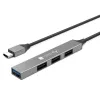 Techly IUSB32-HUB4C-3U2SLS Docking station/Replicador de portas para portátil com fios USB 3.2 Gen 1 (3.1 Gen 1) Type-C cinzento