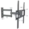 Techly Suporte de parede para TV LED-LCD 32-55 polegadas Full-Motion, 400 x 400 mm, -15 - 10°, 10 - 90°, 180°, Aço, Preto