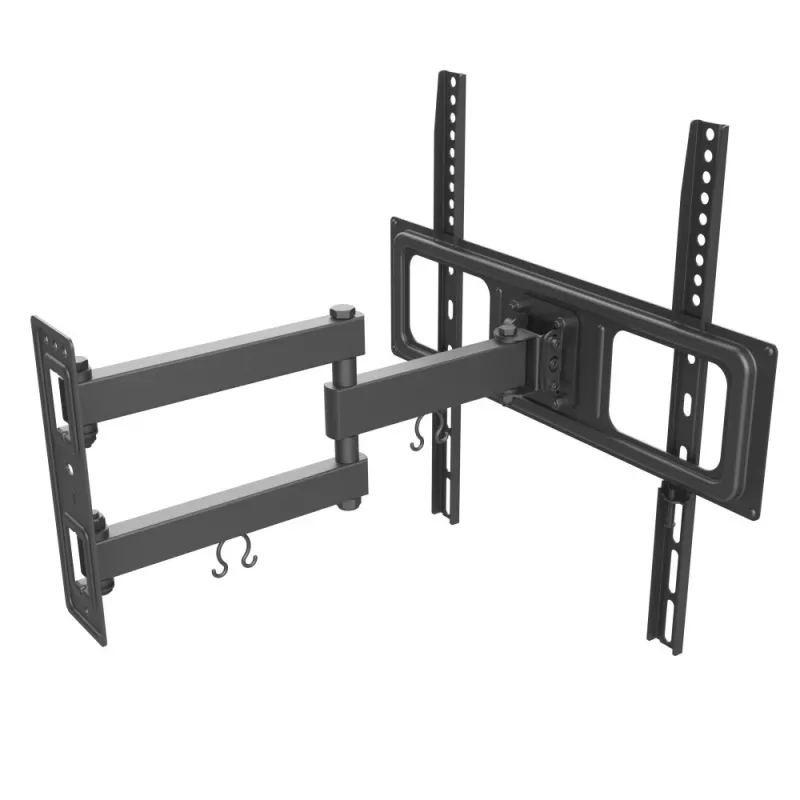 Techly Suporte de parede para TV LED-LCD 32-55 polegadas Full-Motion, 400 x 400 mm, -15 - 10°, 10 - 90°, 180°, Aço, Preto