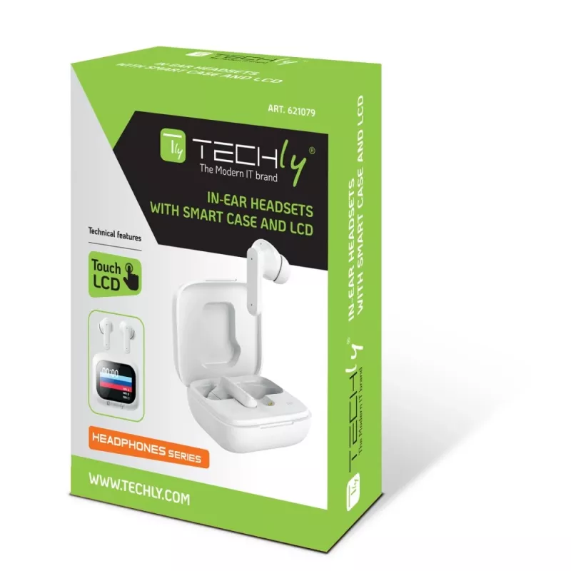 Techly ICC SB-BLT08W Auscultadores/Headset True Wireless Stereo (TWS) In-Ear Chamadas/Música Bluetooth Branco