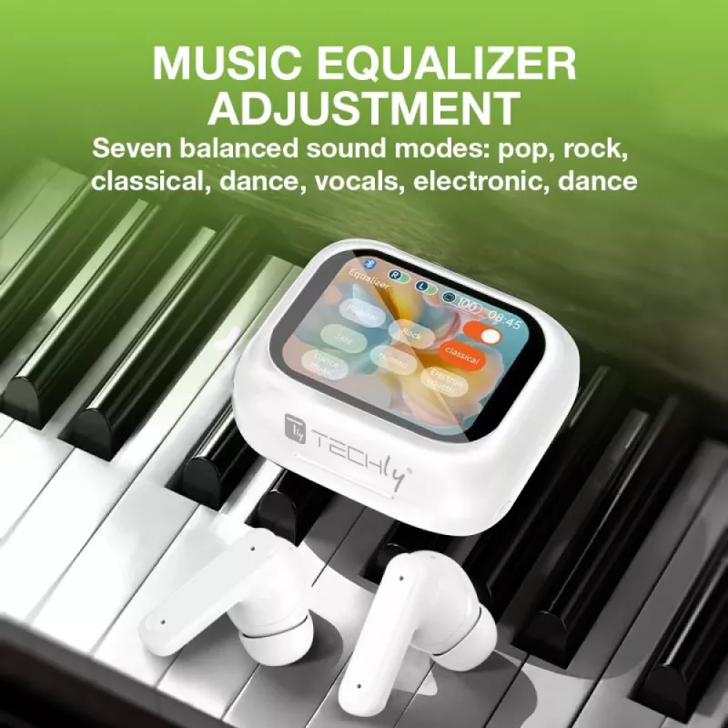 Techly ICC SB-BLT08W Auscultadores/Headset True Wireless Stereo (TWS) In-Ear Chamadas/Música Bluetooth Branco