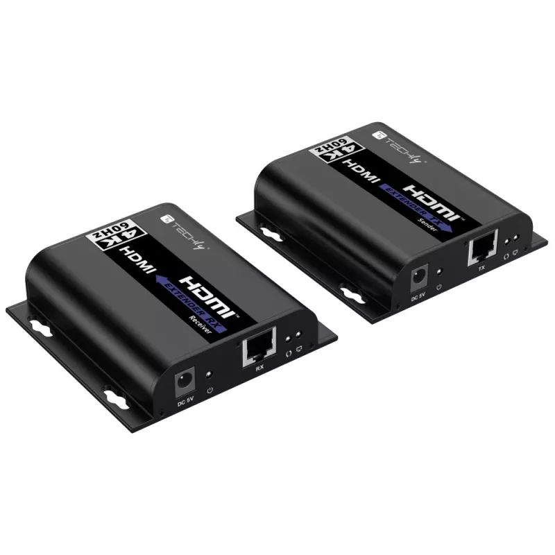 Techly IDATA EXTIP-483 Extensor AV Transmissor e recetor AV Preto