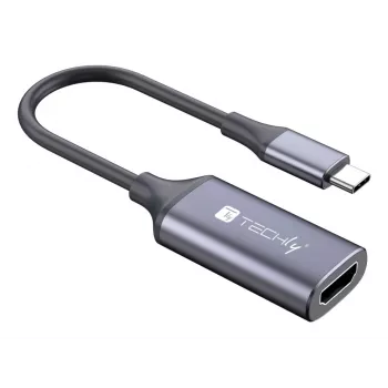 Techly I-USB-VIDEO-C4K Adaptador de cabo de vídeo HDMI Type-A (Standard) USB Type-C Prateado