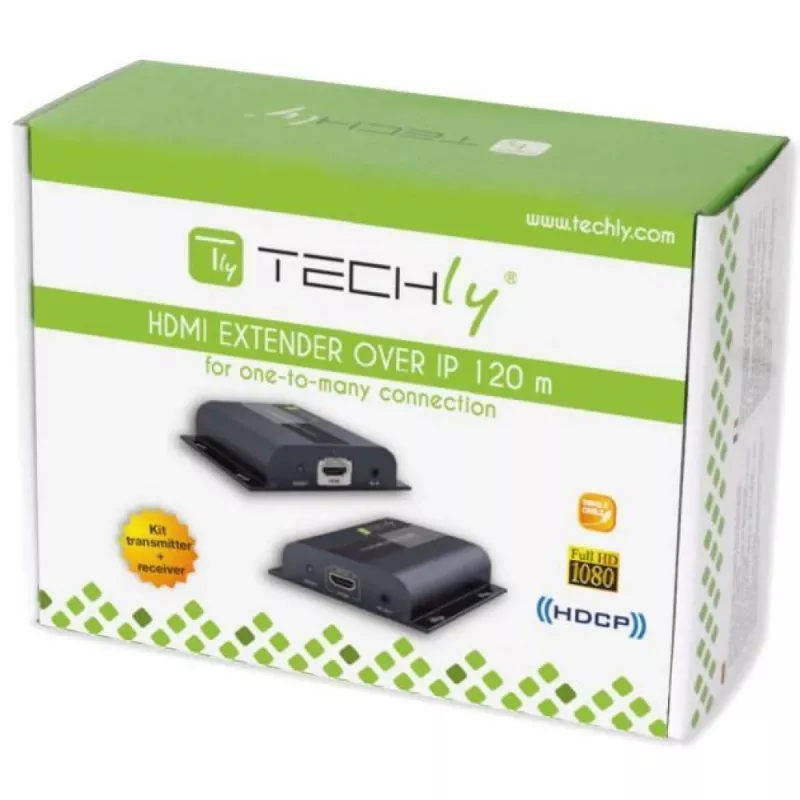 Techly IDATA-EXTIP-383V4 Transmissor e recetor AV Preto