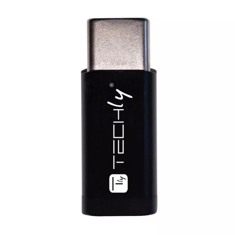 Techly IADAP USBC-MBKT Cabo adaptador de género Micro-USB Preto