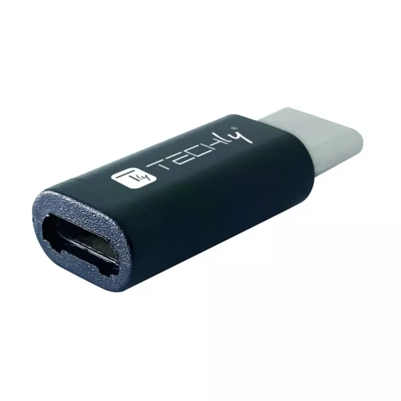 Techly IADAP USBC-MBKT Cabo adaptador de género Micro-USB Preto