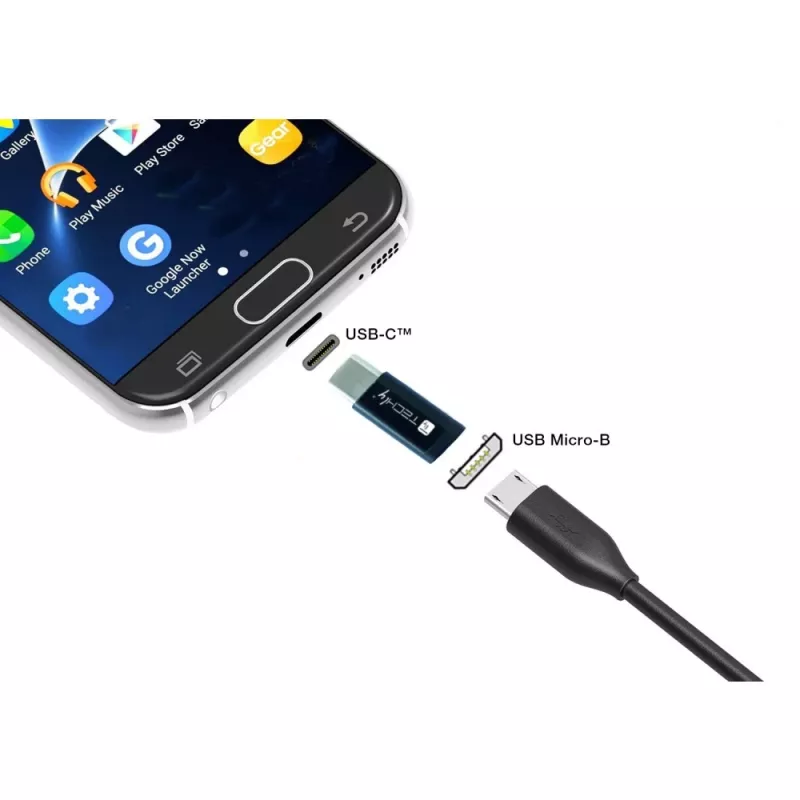 Techly IADAP USBC-MBKT Cabo adaptador de género Micro-USB Preto