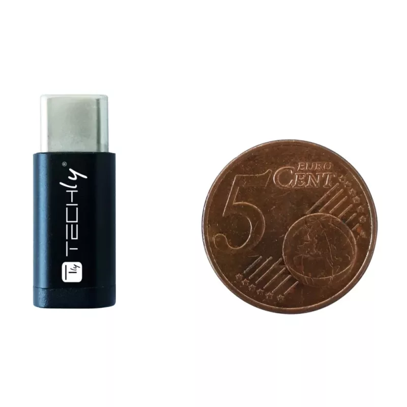 Techly IADAP USBC-MBKT Cabo adaptador de género Micro-USB Preto