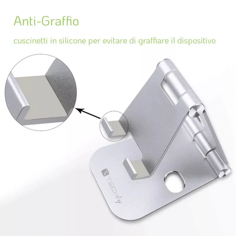 Techly I-SMART-STAND6 Suporte passivo Telemóvel/Smartphone Prateado