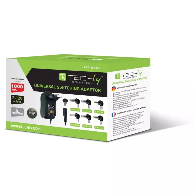 Techly IPW-NTS1000G2 Fonte de alimentação/inversor Interior 12 W Preto