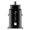 Techly Carregador de automóvel mini 2 portas USB-A Quick Charge 3.0 36W Preto Metal