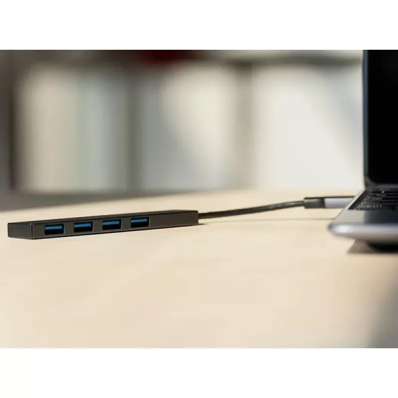 Techly IUSB32-HUB4A-4U3SL Docking station/replicador de portas para portátil Com fios USB 3.2 Gen 1 (3.1 Gen 1) Type-A Cinzento