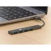 Techly IUSB32-HUB4A-4U3SL Docking station/replicador de portas para portátil Com fios USB 3.2 Gen 1 (3.1 Gen 1) Type-A Cinzento