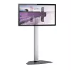 Techly Suporte de chão para televisores de 32 polegadas a 65 polegadas, 165,1 cm (65 polegadas), 400 x 200 mm, 600 x 400 mm, 90°, Alumínio, Preto, Prateado