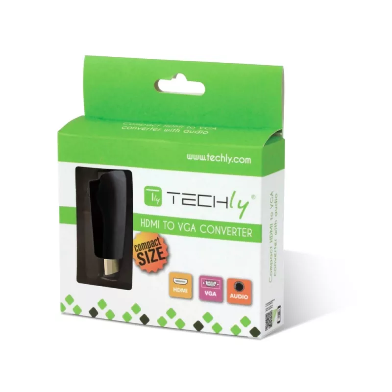Techly IDATA HDMI-VGA2MABT2 Conversor de sinal de vídeo Conversor de vídeo passivo 1920 x 1080 píxeis