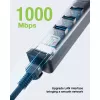 Techly IDATA USB-ETGIGA3AA Docking station/replicador de portas para portátil Com fios USB 3.2 Gen 1 (3.1 Gen 1) Type-A Preto, Prateado