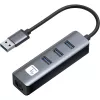 Techly IDATA USB-ETGIGA3AA Docking station/replicador de portas para portátil Com fios USB 3.2 Gen 1 (3.1 Gen 1) Type-A Preto, Prateado