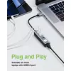 Techly IDATA USB-ETGIGA3AA Docking station/replicador de portas para portátil Com fios USB 3.2 Gen 1 (3.1 Gen 1) Type-A Preto, Prateado