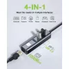 Techly IDATA USB-ETGIGA3CA Docking station/replicador de portas para portátil Com fios USB 3.2 Gen 1 (3.1 Gen 1) Type-A + Type-C Preto, Prateado