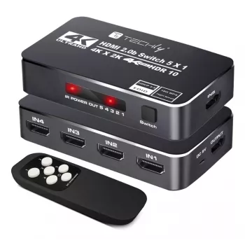 Techly IDATA HDMI2-4K5160B Comutador de vídeo HDMI