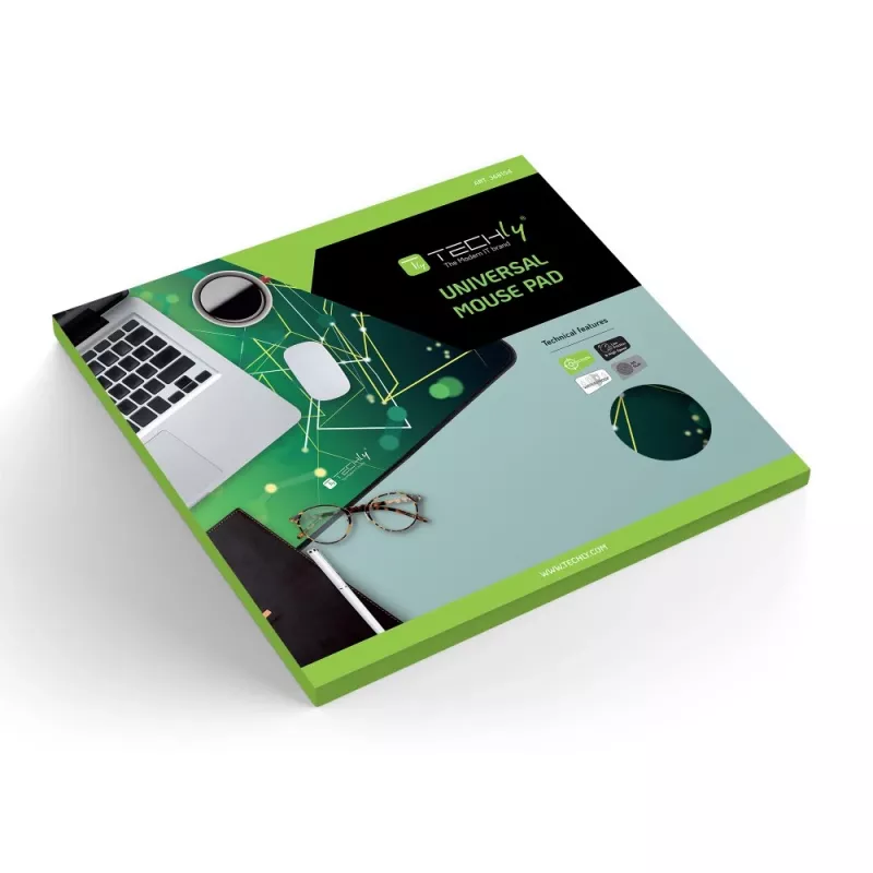 Techly ICA-MP GLASS1 Tapete de rato Tapete de rato Gaming Verde