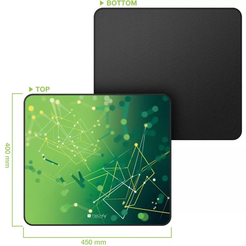 Techly ICA-MP GLASS1 Tapete de rato Tapete de rato Gaming Verde