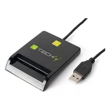 Techly I-CARD CAM-USB2TY2 Leitor de cartões inteligentes Interior USB USB Type-A Preto