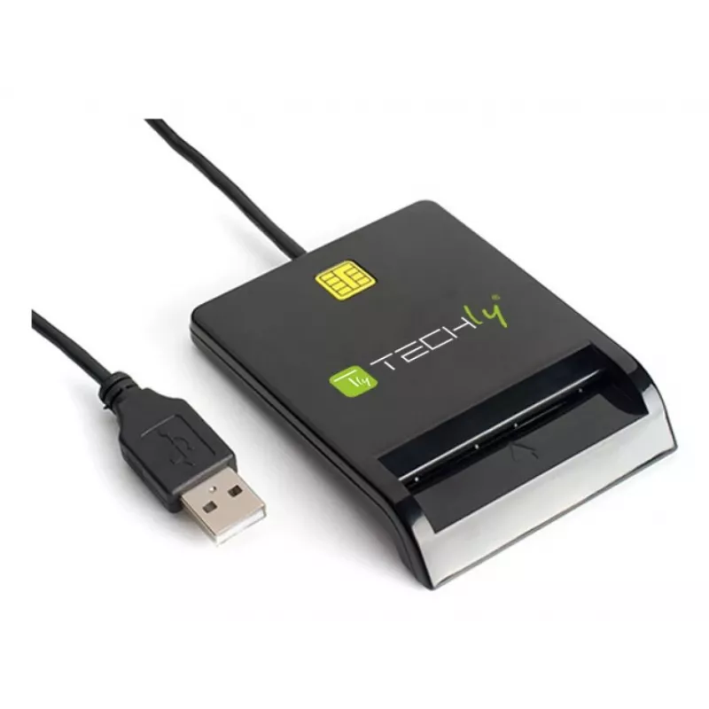 Techly I-CARD CAM-USB2TY2 Leitor de cartões inteligentes Interior USB USB Type-A Preto