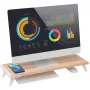 Techly ICA-MS 389 Suporte para monitor/base Secretária Branco, Madeira