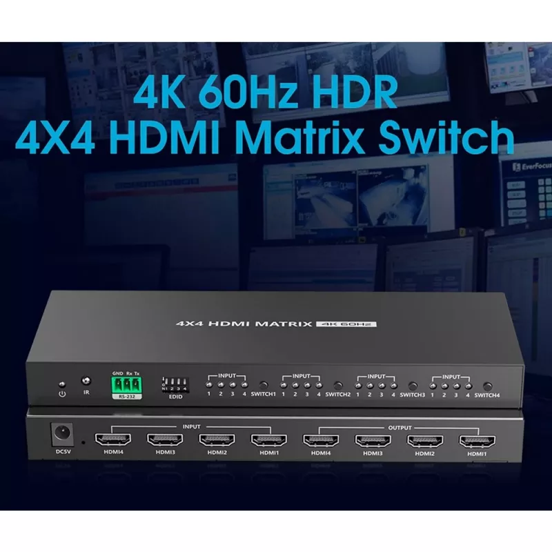 Techly IDATA HDMI-MX44 Comutador matriz AV Comutador matriz AV 4 W
