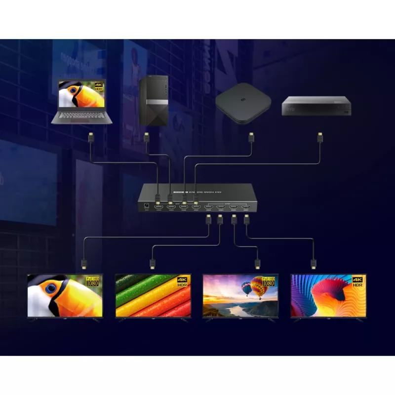 Techly IDATA HDMI-MX44 Comutador matriz AV Comutador matriz AV 4 W