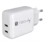 Techly IPW-USB-2C35W Carregador para dispositivos móveis Portátil, Smartphone, Tablet Branco AC Interior Carregamento rápido